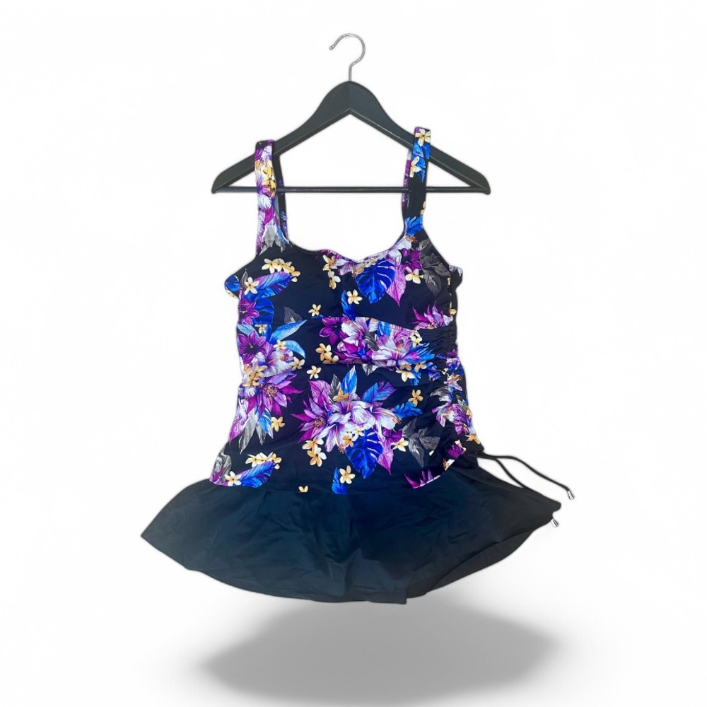 NWT Rose Marie Reid Asymmetrical Swimdress/Tummy Control, Size 8-10
